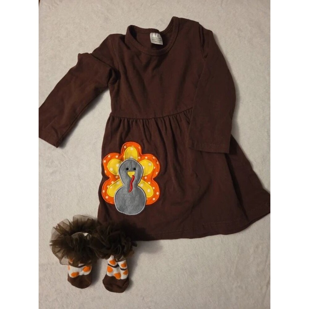 Thanksgiving day tunic/dress with applique/Embroidered seasonal
